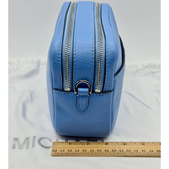 Michael Kors Bryant Med Leather Double Zip Chain Camera Crossbody South Pacific - Picture 12 of 16